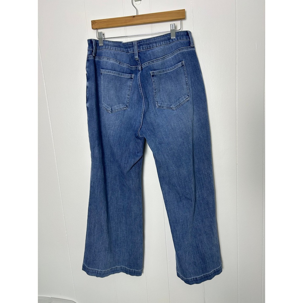 KUT from the Kloth Meg Jeans Wide Leg Size 14P Blue High Rise Stretch Denim blue - Picture 2 of 10